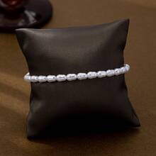 1pc Fashionable, Elegant Acrylic Beaded Pearl Bracelet - White - View 3