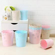 SKKREMini Wastebasket 1.8 Gallons Purple Trash Can Garbage Can For Bedroom Wastebasket Hollow Flower Shape Plastic Lidless Wastepaper Baskets Trash Can Bedroom Small Trash Can Purple M 3d5f - 紫色 - 查看 8
