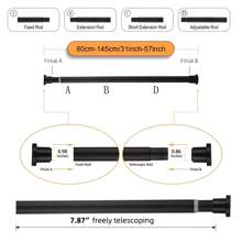 1 Stück einstellbare Metall-Teleskopstange (Grau) - Keine Bohrung Federspannung Gardinenstange 31"-98", Schwerlast Dusch- & Fenstervorhangstange für Badezimmer, Wohnmobil, Kleiderschrank, Wohnzimmer, Schlafzimmer - Einfache Installation Heim-Badezimmer-Dekoration Herbst-Dekoration Badezimmer-Accessoires Schulanfang
