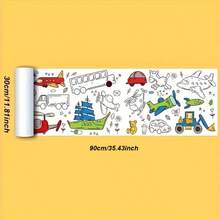 5 Cuộn Giấy Vẽ Doodle, Cuộn Giấy Vẽ Siêu Dài, Cuộn Graffiti, Có Thể Cắt Được, Thích Hợp Để Tô Màu Và Vẽ Tranh, Quà Tặng Năm Mới, Quà Tặng Halloween & Giáng Sinh - trắng - Xem 4