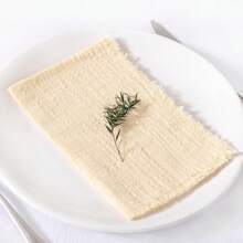 6/24pcs Multi-Color Tassel Square Linen Napkins 42*42cm/16.5*16.5inch, Wedding Decor, Outdoor Party, Food Photography Backdrop, New Year, Christmas, Easter, Kitchen Daily Use Dish Towel