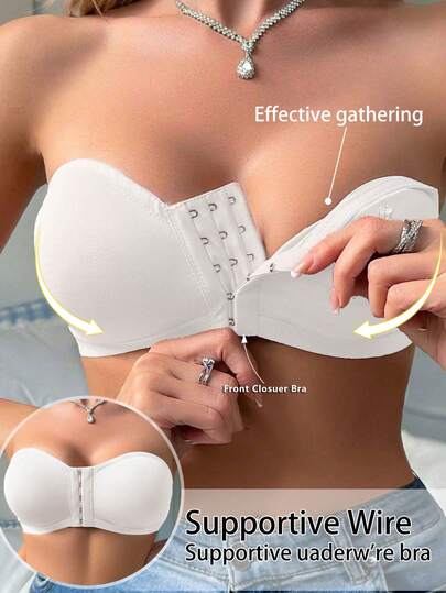 1 件女士纯色舒适简约休闲无缝运动文胸 - 无钢圈抹胸