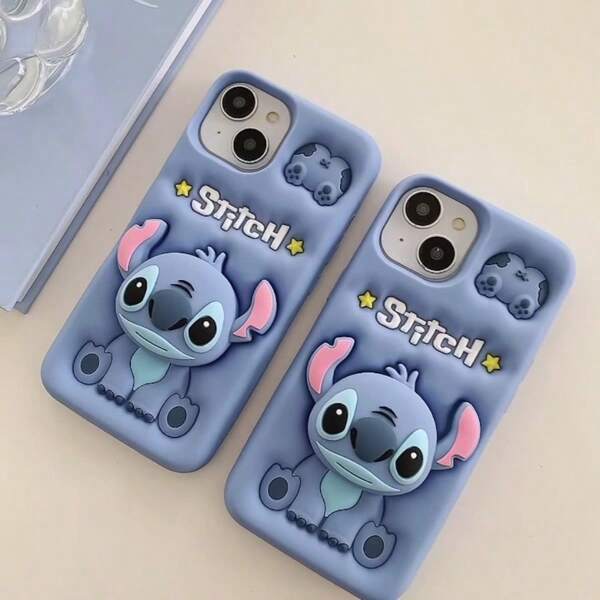 Disney Cute 3D Stitch Phone Case Cover For IPhone 6-11 / 15Pro Max, Soft Silicone Protective Case For Apple Phones, Suitable For Women