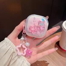 Colorful Star Transparent Shell Case For Redmi Buds 6play/6Pro/5pro, Air3SE/Air2SE/3Pro/Buds3/6Lite Headphones Protective Cover, Air3 SE Bluetooth Earphone Case, Redmi Buds 6/7s/SE Earphone Protective Case, Redmi Buds 5/6s/Buds 4Pro/3Pro/Buds3/4 Shockproof Soft Shell With Creative Pendant