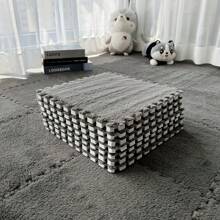 10pcs/20pcs Soft Plush Interlocking Floor Mats, 0.6cm Thickness, Plush EVA Foam, Thick Sound Insulation & Cuttable, Suitable For Game Room, Teenager Room, Hand Wash Only