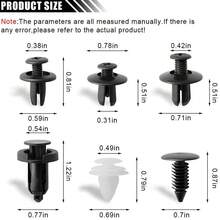 100PCS Plastic Car Body Trim Clips, Universal Car Bumper Clips, Rivets Fasteners Push Retainer Kit, Auto Push Pin Rivets Set With Storage Box - 黑與白 - 查看 2