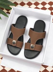 2-Pack Men's Fashion Strap Slippers, Non-Slip Comfortable Casual Indoor/Outdoor Beach Sandals For Spring/Summer