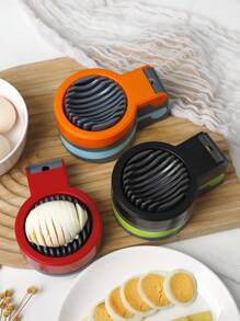 1 pieza de Rebanador de huevos multifuncional, cortador de huevos, rebanador de fresas, apto para huevos hervidos, frutas y verduras, accesorio de cocina, disponible en varios colores