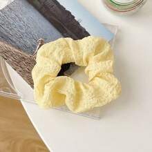 7 Stück Gänseblümchen/Sahne-Kremschnitten Scrunchies Haargummis, plissierte elastische Haarzubehör, stilvolle & vielseitige für den täglichen Gebrauch, Frühlings-/Sommer-Haargummis für Zöpfe