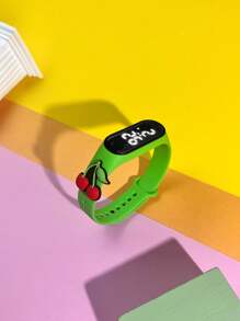 4 piezas Reloj electrónico infantil con combinación de frutas, moda personalizada, regalo para amigos, reloj deportivo con pantalla digital para estudiantes