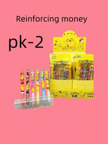 pokemon Stylos gel de pression kawaii Pikachu Pokémon, paquet de 5 pièces, pointe 0,5 mm, noirs. Fournitures scolaires et de bureau, cadeau de fête