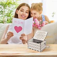 - You Are My Sunshine Wood Music Box,Laser Engraved Vintage Wooden Sunshine Musical Box Gifts For Girlfriend,Boyfriend,Family ,On Birthday,Ftival (To My Mor) - White - View 5