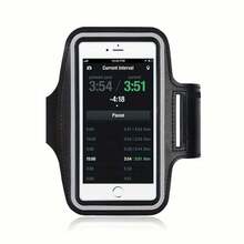 适用于 5-7 英寸手机的触摸屏臂带 - 轻质反光运动手机支架，配有可调节肩带，适合跑步、骑自行车、健身房锻炼 - 纤薄设计，兼容 Apple 和 Android