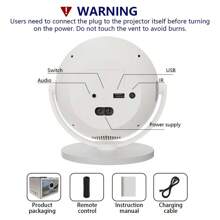 XBJ Proyector portátil WiFi 2.4/5G | Proyección HD de 360° y pantalla LED Giga de 200 pulgadas con conexión inalámbrica de doble banda 6 + BT4.2 | Altavoz incorporado | Cine en casa multifuncional y proyector para exteriores Esencia de verano y regalo perfecto para cumpleaños / Día del Padre