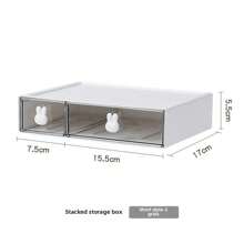 Desktop Cosmetics Storage Rack, Makeup Organiser,Drawer Organiser,Rabbit Stationery Storage Box, Desktop Drawer Storage Box, Stackable Drawer Storage Box, Rabbit-Style Drawer Storage Box, Multifunctional Organizer For Office And Dresser, Suitable For Space-Saving Design Of Family Dormitory Desk At The Entrance Of Hair Accessories, Stationery And Jewelry Bedroom Living Room.