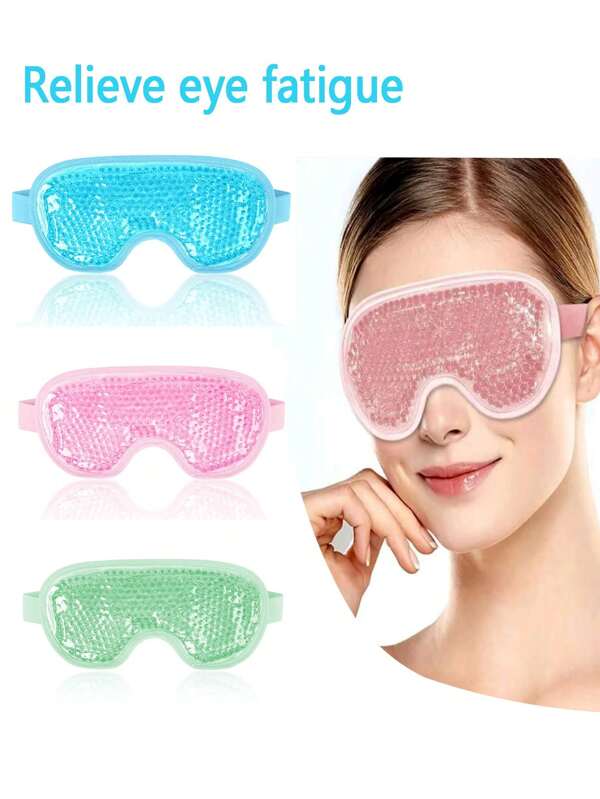 1 pieza Juego de máscara para los ojos y almohadilla de gel, alivia la fatiga ocular - Apto para ojeras, hinchazón, dolor de cabeza, ojos secos, después de cirugía, excelente como regalo para mujeres/cumpleaños