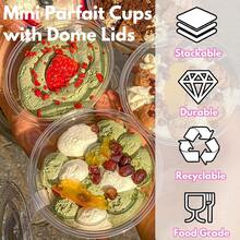 Clear Plastic Cups With Lids,6 Oz-50 Pack Mini Parfait Cups With Dome Lids(No Hole),Disposable Party Dessert Cups For Cold Drinks,Fruit,Cupcake,Ice Cream,Snack,Candy - 50 Pack Cups With Dome Lids - 查看 4