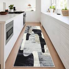 Modern Abstract Runner Rug Indoor Non-Slip Decorative Carpet Foldable Thin Carpet For Bedroom Living Room Office Laundry Hallway - 灰色 - 查看 5