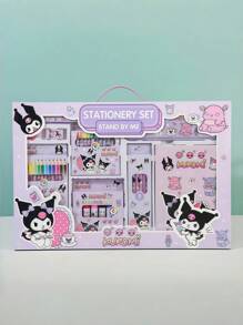 Sanrio Set de papelería Sanrio, caja de regalo de Sanrío Kuromi, útiles escolares MY Melody, suministros de vuelta al colegio, artículos escolares, lápices, borradores de lípics, perro Yugui, Mel Kitty, Hello Kittie, Set lujoso SANRIO, set de regalos para niños. Adecuado para regalar a niños como un regalo ideal de cumpleaños. , regalos de regreso a la escuela