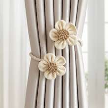 2pcs Flower Curtain Ties, Punch-Free Curtain Cords, Modern Simple Curtain Buckles, Curtain Ties, Curtain Fixers, Suitable For Bedrooms, Living Rooms, Dormitories, And Home Decoration,Home Decor For Living Room, Bedroom, Kitchen, Hotel Curtains Room Decor - 2 Pcs Beige - View 9