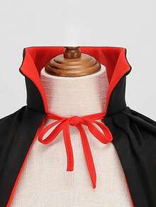 1pc Cape Black Red Double-Sided Wizard Death Cape Halloween Show Costume Black Cape - Black and Red - View 7