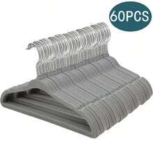 60PC/50pcs/40PC/30PCS/20PCS /10pcs, Children's Non-Slip Hanger, Children's Flocking Rack, Magic Children's Drying Rack - Beige - View 24