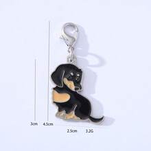 1pc Metal Mini Dachshunds Bulldogs Dog Charm For Jewelry Cute Animal Couple Lovely Keychain Car Keyring Bag Headphone Pendant Bracelet Necklace Char - Multicolor - View 10