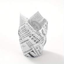 50pcs Brown/White Newspaper Style Greaseproof Paper Cupcake Liners For Muffin Cup