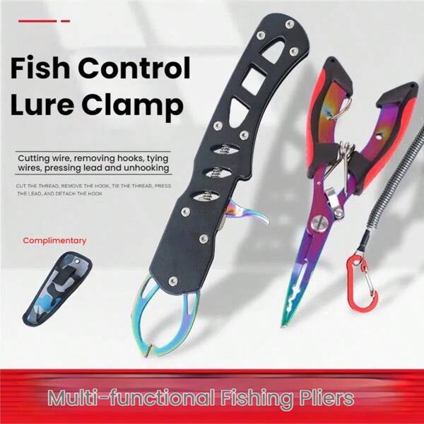 Stainless Steel Fish Grip Pliers Set, Multi-Function Fish Gripper Remover Tool, Fish Control Pliers Fishing Gear Set