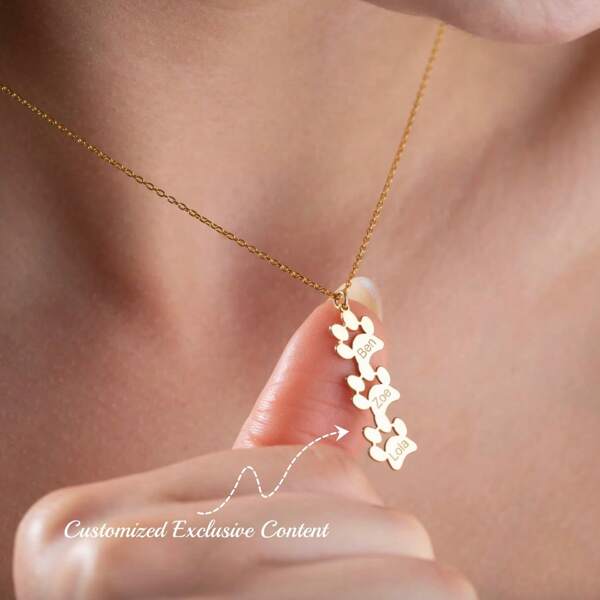 Collana personalizzata con medaglietta a forma di zampa, Collana minimalista con zampina di cane, Collana con zampa di animale, Collana per animali domestici