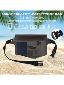 1pc Waterproof Swimming Diving Bag, PVC Waist Bag Shoulder Bag, Underwater Phone Case, Waterproof Waist Bag PVC Bag Waist Bag For Men And Women With Adjustable Waist Belt, Waterproof Dry Bag To Keep Cell Phone And Valuables And Dry, Great For Kayaking, Beach, Camping And Swimming