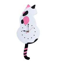 1pc Unique DIY Acrylic Black Cat Wall Clock With Mute Tail - Battery Operated, Silent, Easy To Read, Decorative Timepiece For Living Room, Bedroom, Restaurant, Office, Halloween, Thanksgiving, Easter Decorations School Decor School Surprise Dormitory Decor Back To School