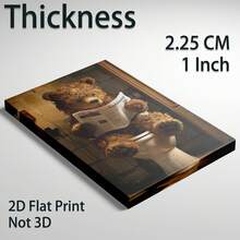 1 Pc Canvas Painting,2D Flat Print, Not 3D, Teddy Bear, Toilet, Newspaper,Wood Framed Painting (1) Thickness 2.5 Cm/ 1 Inch-Home Decoration For All Occasions,Ideal New Year, Valentine's Day,Thanksgiving,Easter,Christmas Gift,Room Decoration Aesthetic,Wall Decoration Art,Perfect Gift,Autumn And Winter Wall Decoration,Living Room Decoration, Bedroom Decoration, Kitchen Decoration, Entry Decoration, Bathroom Decoration, Direct Wall Painting, High Quality Wall Painting Poster,Modern Home Decoration Stretched And Framed Ready To Hang - Multicolor - View 6