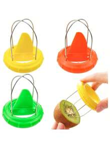 1-delige kiwisnijder, 2-in-1 handmatige plastic fruitschiller met gebogen roestvrijstalen lemmet, handmatige mangosnijder, geschikt voor het bereiden van salades, geen elektriciteit nodig, kiwischiller, kiwisplitter, fruitschiller, schilgereedschap, kerstcadeau, gemakkelijk te verwijderen fruitschil, geschikt voor keuken en picknick in de buitenlucht, draagbaar en eenvoudig te gebruiken klein gereedschap, willekeurige kleur/stijl
