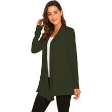 Newchoice Womens Casual Lightweight Long Sleeve Cardigan Soft Drape Open Front Fall Dusters (S-3XL) - Olive Green - View 5