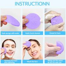 10/20/30/50pcs Compact Natural Face Sponge 100% Makeup & SPA Cleansing Sponge For Exfoliation, Makeup Removal, And Facial Washing