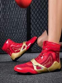 TACHUAN 1 Pair Women's High-Top Boxing Shoes, Professional Fighting Training Shoes, Kickboxing Boots, Fitness & Martial Arts Sneakers