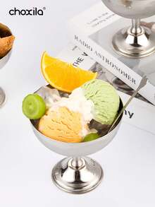 choxila 1pc Stainless Steel Dessert Cup, Snack Bowls, Serving Bowls (Removable), Ice Cream Cups – Perfect For Afternoon Tea, Bedroom, And Living Room Use - Silver - View 9