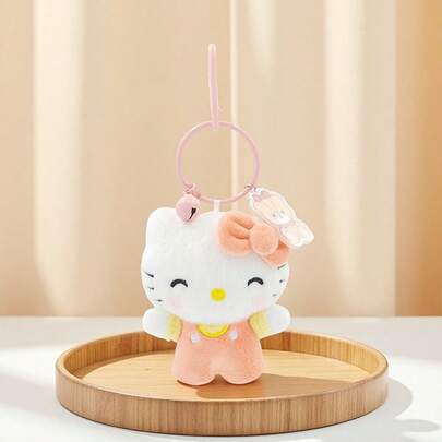  MINISO Sanrio Hello Kitty Bell Keychain, Soft Material, Exquisite Bell, Portable Design, Ideal For Travel, Can Be Used As A Phone Charm, Perfect As A Gift For Friends And Family (1 PC)