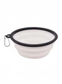 Tazón portátil para mascotas al aire libre, tazón expandible para perros, recipiente de alimentación lenta de silicona, plato de agua colgante para mascota, bol plegable premium para viajes de perros y gatos, para beber, diseño duradero, portátil y plegable rápido con clip Crr expansible