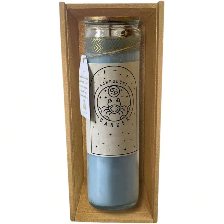 Vela Zodiacal con Cuarzos y Aromaterapia – Armoniza tu Signo con Energía Divina - CANCER - Ver 1