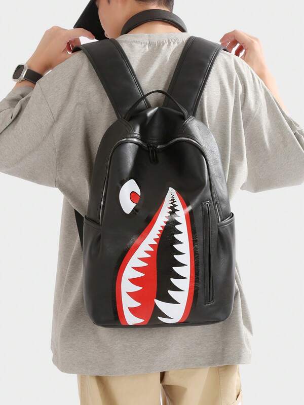 peach tree Mochila portátil, impermeable y de gran capacidad con estampado de tiburón, adecuada para la escuela, los viajes, la computadora portátil, uso casual y al aire libre, de múltiples funciones y un regalo con estilo para hombres, padres, novios y vacaciones