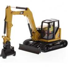 CAT Caterpillar 309 CR Next Generation Mini Hydraulic Excavator With Work Tools And Operator High Line Series 1/50 Diecast Model By Diecast Masters 85592 - Yellow/Black - View 2