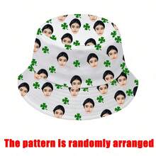 1pc Customizable Handmade Bucket Hat With Personalized Portrait/Photo Print - Multicolor - View 8