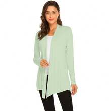 Newchoice Womens Casual Lightweight Long Sleeve Cardigan Soft Drape Open Front Fall Dusters (S-3XL) - Faded Sage - 查看 3