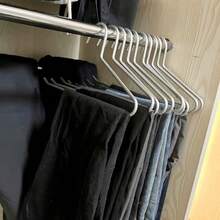 1/5pcs Aluminum Alloy L-Shaped Non-Slip Pants Hanger, Suitable For Home, Mall, Dormitory And Other Places - Gold - View 8