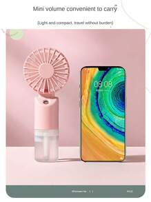 Mini ventilateur brumisateur portatif, ventilateur électrique portable, réglable à 2 vitesses, ventilateur de bureau pour l'été, humidification et rafraîchissement, convient pour l'intérieur/extérieur, camping, ventilateur rechargeable pour étudiant
