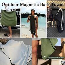 户外磁性浴巾，速干防沙沙滩巾，磁性毛巾，超强吸水超细纤维毛巾，适用于旅行、游泳、泳池、瑜伽、徒步旅行、沙滩必需品、沙滩配件、泳池浮板 - 彩色 - 查看 5