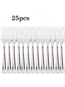 150pcs/75pcs Decorative Silverware Set (Plastic) - Including 50pcs Forks, 25pcs Knives, 25pcs Tablespoons - Reusable Wedding Cutlery Set For Dining, Parties, Dinners, Weddings, Kitchen And Valentine's Day,School Supplies