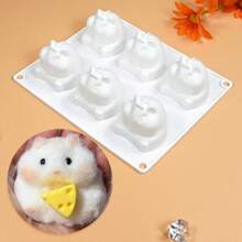 Lovely 6 Holes Hamster Silicone Mousse Mold Handmade Soap Candle Model Chocolate Pudding Cake Baking/Ice Cream Kitchen